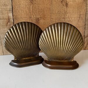 VTG MCM Hollywood Regency Seashell Scallop Clam Set of Bookends